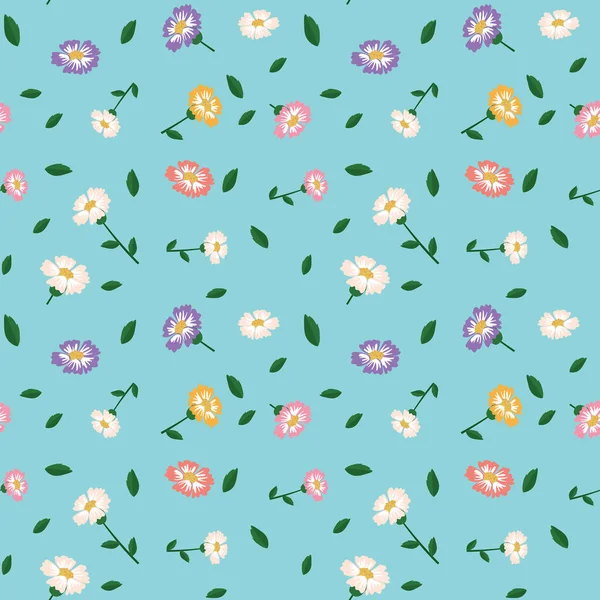 Beautiful Flower Seamless Pattern Illustration — Stock Vector