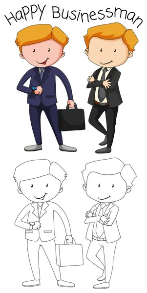 Doodle Grafiku Obchodní Muž Ilustrace — Stockový vektor