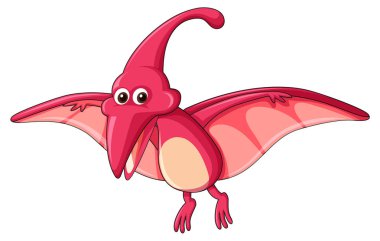 Pterodactylus dinozor üzerinde beyaz arka plan illüstrasyon
