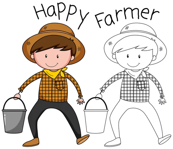 A happy farmer character illustration