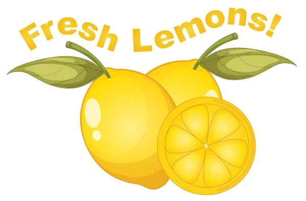 Свежие Лимоны Белом Фоне — стоковый вектор