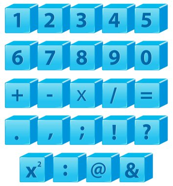 Numarası ve Matematik sembolü şekil