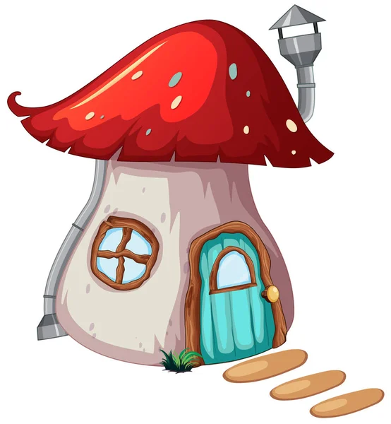 Design Mushroom Magic House Illustration — Stock Vector