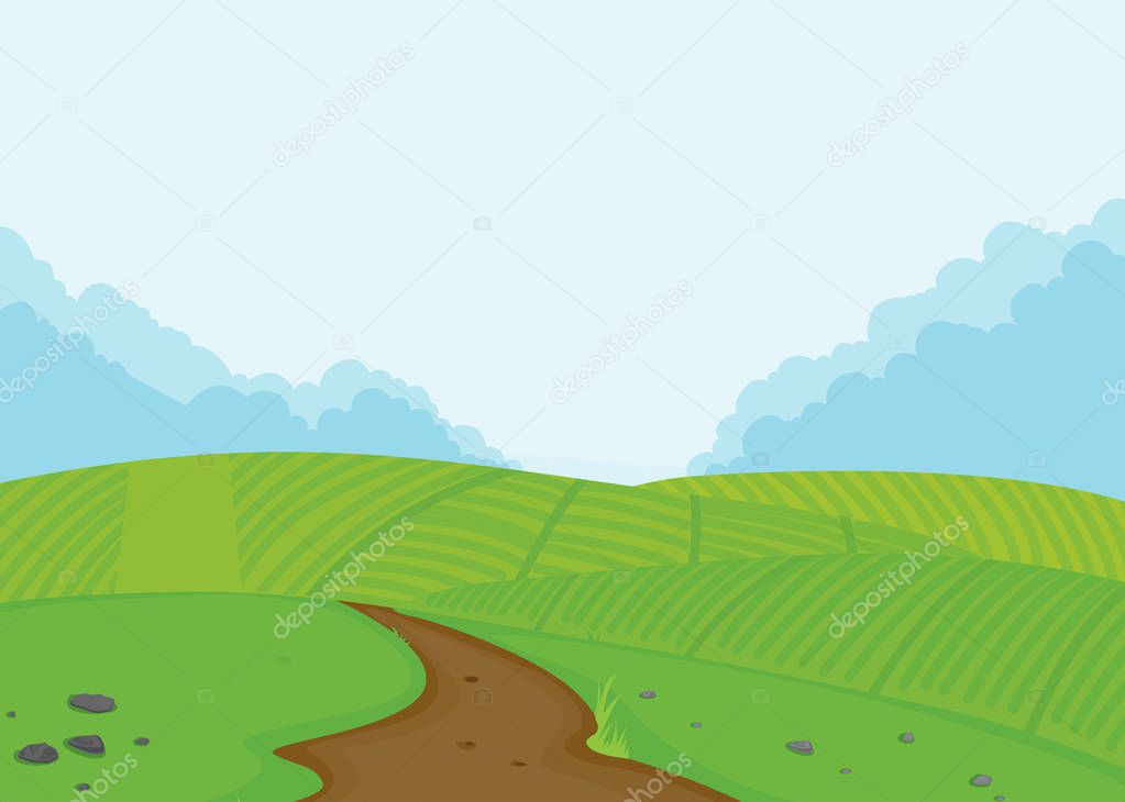 A farmland landscape background illustration