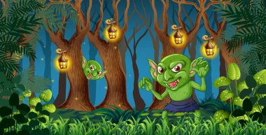 Karanlık Orman illüstrasyon Goblin