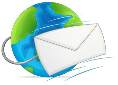 Bir posta earth logo resim üzerinde