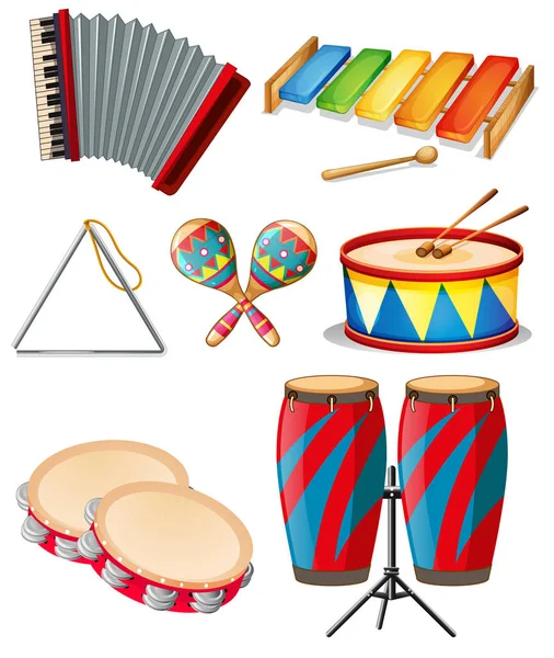 Set Muziek Instrument Illustratie — Stockvector