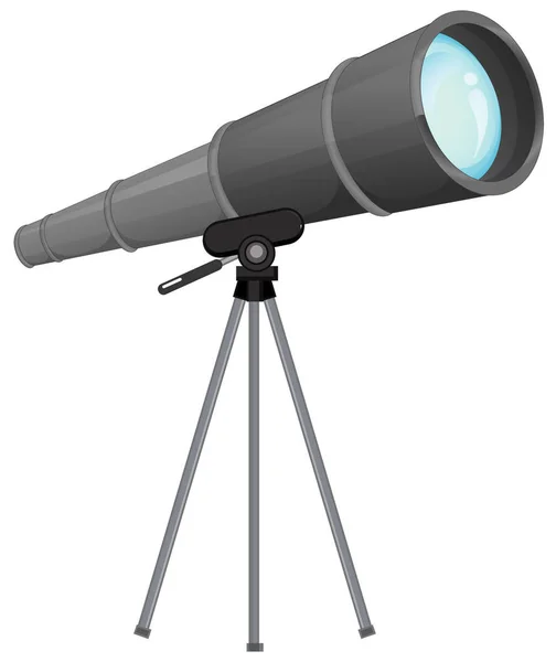 Telescopio Sfondo Wgite Illustrazione — Vettoriale Stock