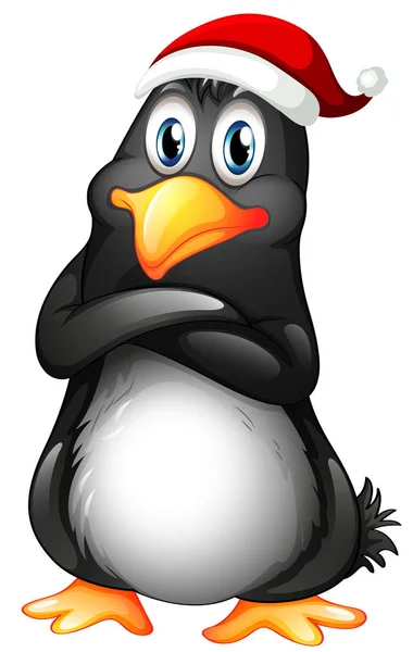 Personaggio Pinguino Sfondo Bianco Illustrazione — Vettoriale Stock