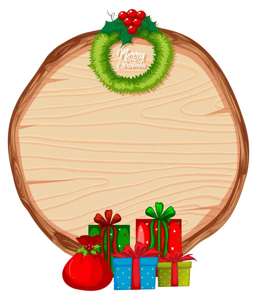 Drewniany Baner Narodzenie Tematu Ilustracja — Wektor stockowy
