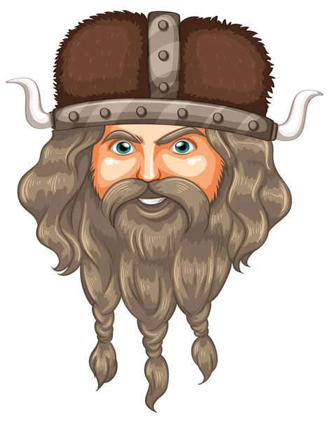 Ett Huvud Viking Illustration — Stock vektor