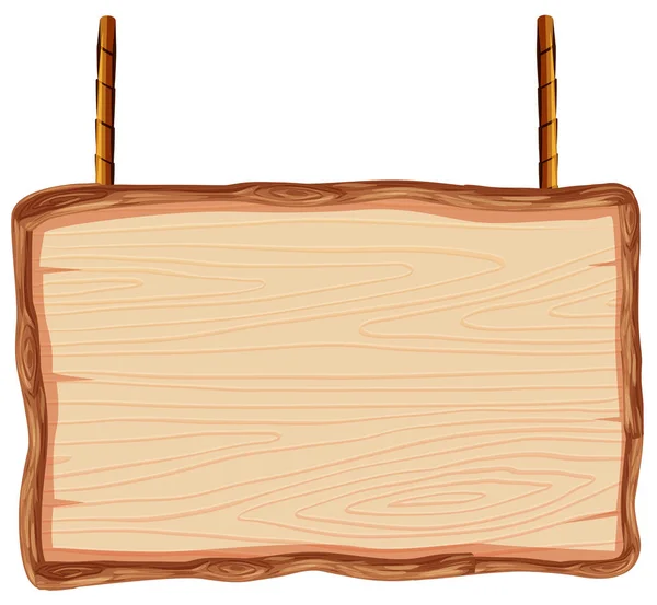 白背景イラストの木製バナー — ストックベクタ