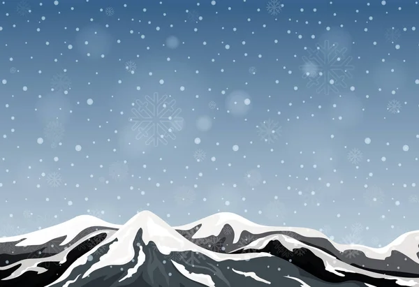 Buiten Winter Berg Landschap Illustratie — Stockvector