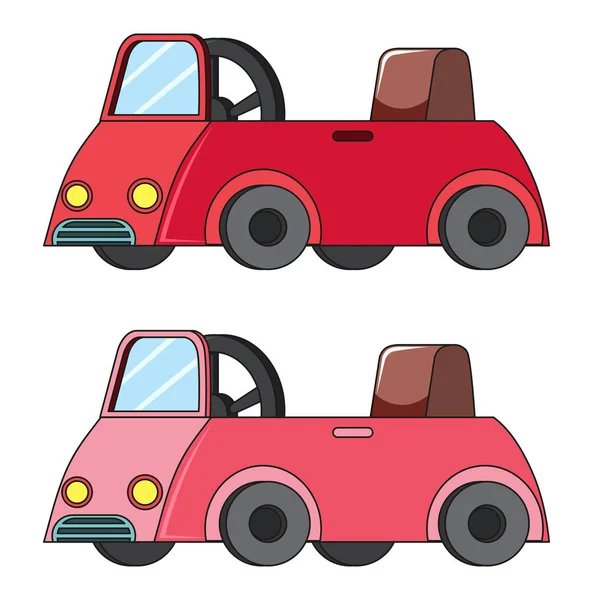 Set Kid Car Illustration — Stock Vector