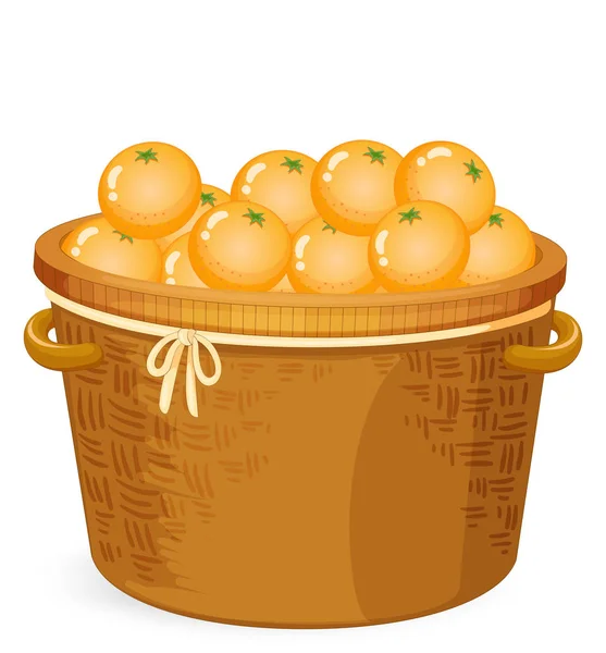 Pomarańczowy Ilustracja Kosz — Wektor stockowy