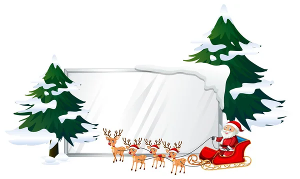 Faliújság Sablon Illusztráció Santa — Stock Vector