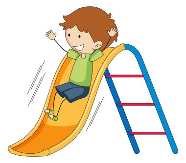 Çocuk slayt illüstrasyon iskambil doodle