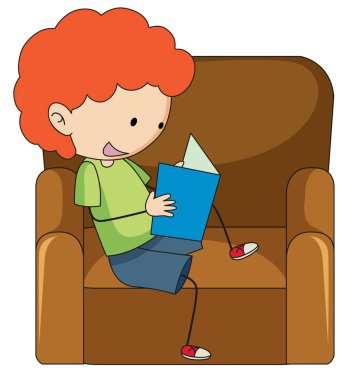 Doodle çocuk kitap Illustration okuma