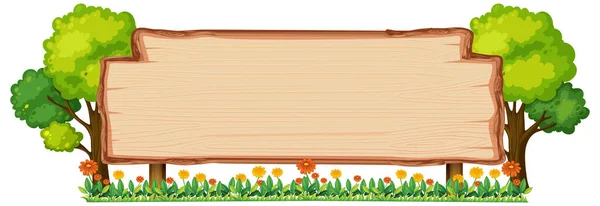 Houten Banner Natuur Afbeelding — Stockvector