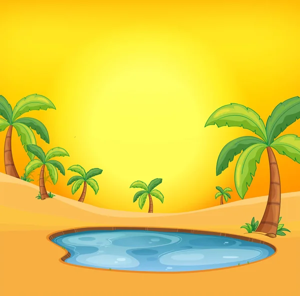 Orange Heiße Wüste Hintergrund Illustration — Stockvektor