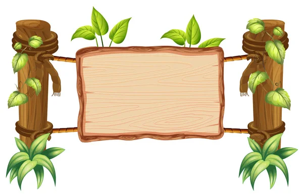 Wooden Nature Blank Board Illustration — Stock Vector