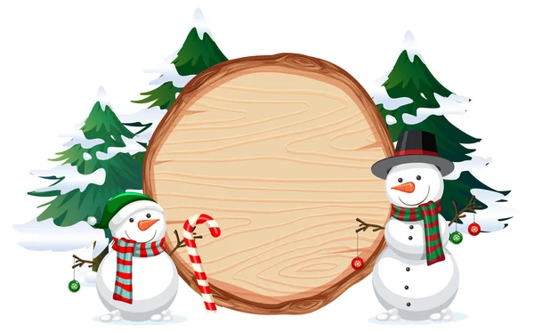 木横幅例证的雪人 — 图库矢量图片