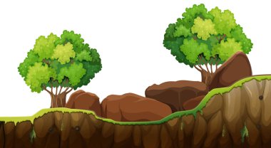 Beyaz arka plan illüstrasyon izole doğa