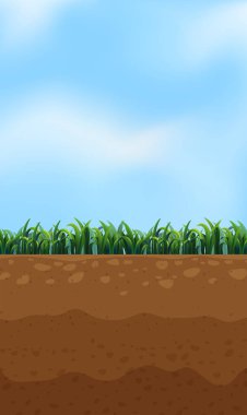 Doğa yukarıdaki ve yeraltı illüstrasyon