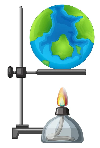 Uma Terra Ilustração Queimador Álcool —  Vetores de Stock