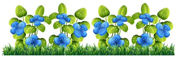 Isolated Blue Flower Decor Illustration — Stock Vector