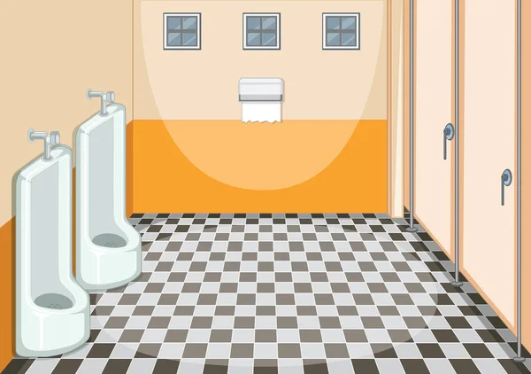男性トイレ イラストのインテリア デザイン — ストックベクタ