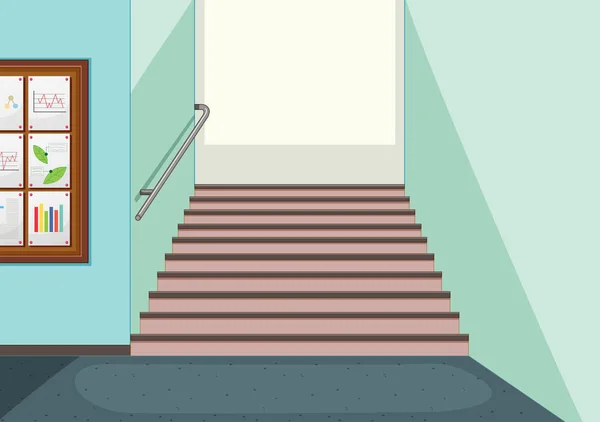 Boş Koridor Merdiven Arka Plan Illüstrasyon — Stok Vektör