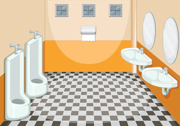 Innenarchitektur Der Männlichen Toilette Illustration — Stockvektor