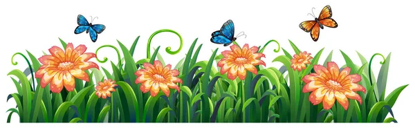 Isolierte Blume Natur Auf Weißem Hintergrund Illustration — Stockvektor