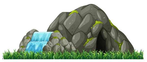 Isolierte Natur Höhle Auf Weißem Hintergrund Illustration — Stockvektor