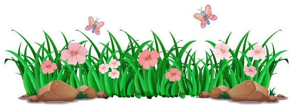 Bloem Gras Voor Decor Illustratie — Stockvector