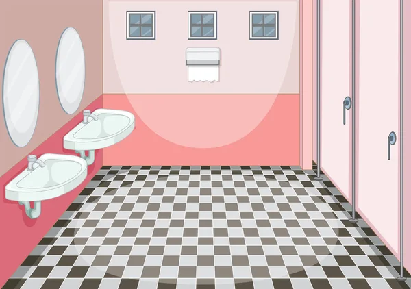 Innenarchitektur Der Weiblichen Toilette Illustration — Stockvektor