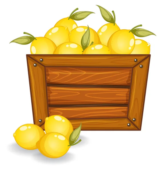 Limone Tavola Legno Illustrazione — Vettoriale Stock