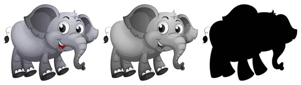 Набор Иллюстраций Персонажей Слона — стоковый вектор