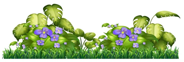 Izolované Fialový Květ Ilustrační Výzdoba — Stockový vektor