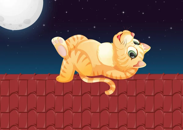 怠惰な猫の屋根図 — ストックベクタ