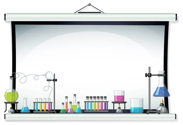 Projektor Ekran Ilustracja Sprzęt Laboratoryjny — Wektor stockowy