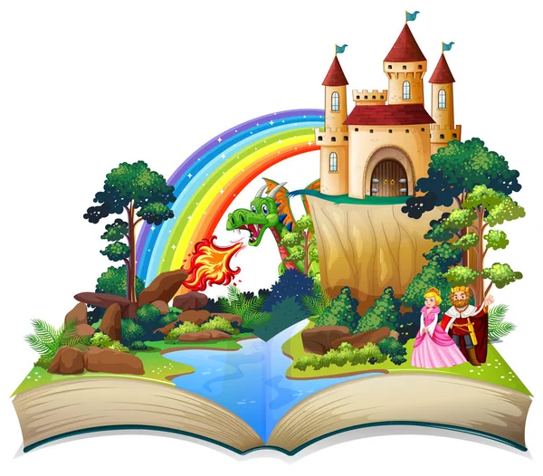 童话开放书例证 — 图库矢量图片