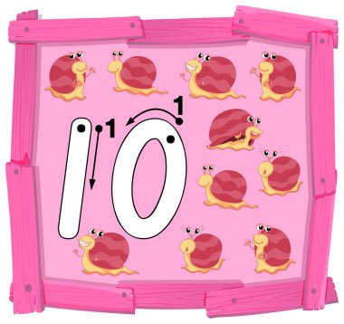 Ahşap afiş illüstrasyon on numara