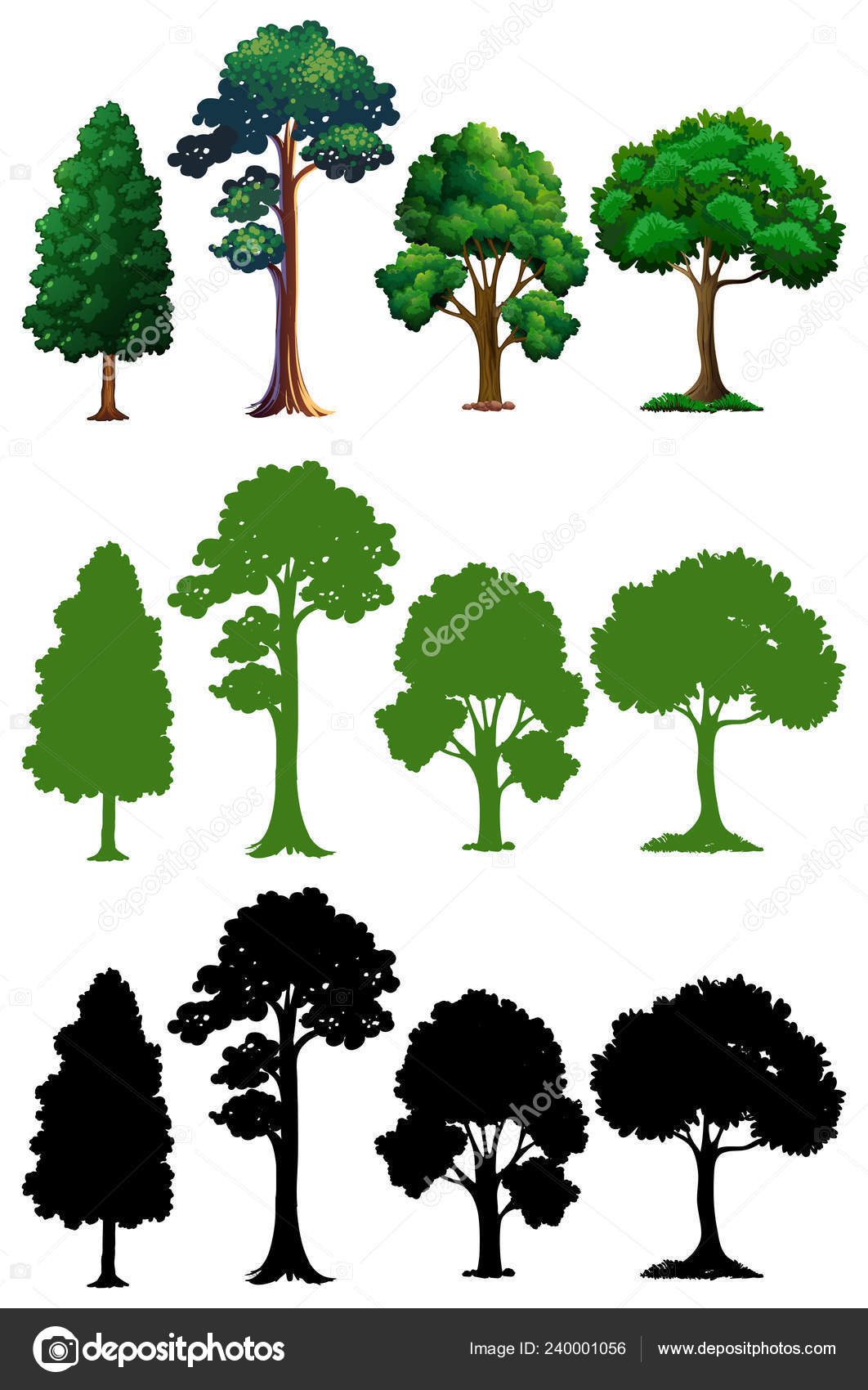 Image vectorielle Ensemble Différentes Illustrations D'arbres par  ©interactimages - 240001056, image size:1062x1700