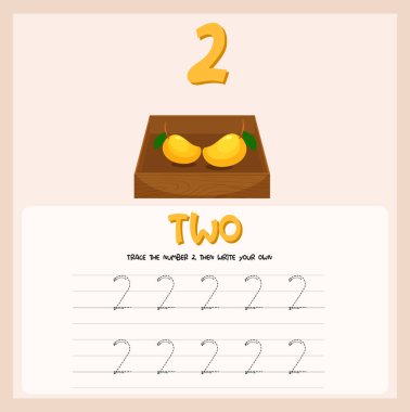 Iki alfabe çalışma illüstrasyon izleme numarası