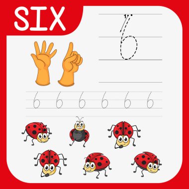 Altı numaralı izleme çalışma illüstrasyon