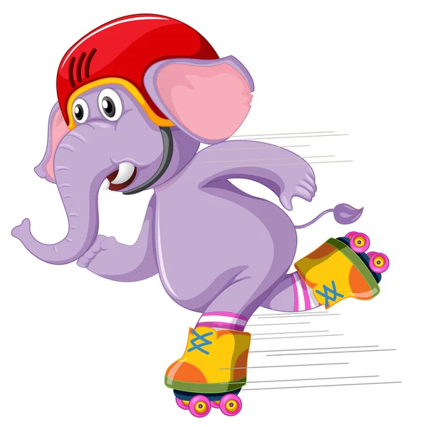 Elefante Jugando Patín Ilustración — Archivo Imágenes Vectoriales