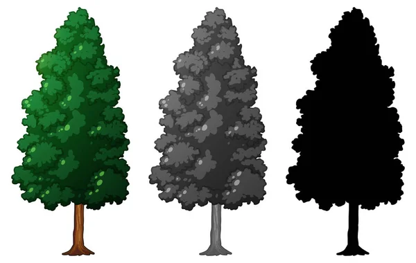 Zestaw Odizolowanych Ilustracji Drzewa — Wektor stockowy