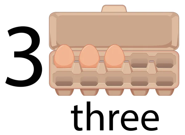 カートンの図の つの卵 — ストックベクタ